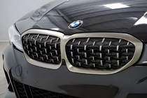 BMW 3 Series G20/G21 2018- Diamond Silver Kidney Grilles (2018-2022, matte chrome trim) photo 3