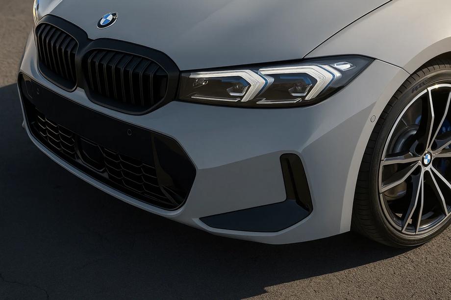 BMW 3 Series G20/G21 2018- Kidney Grilles 1 Bar (2022+, Matte Black) Image