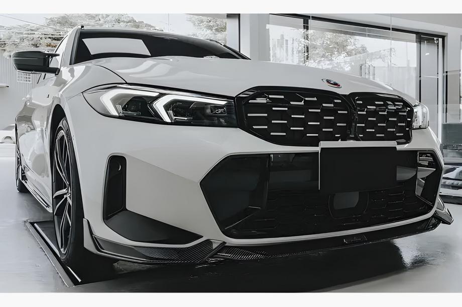 BMW 3 Series G20/G21 2018- Diamond Silver Kidney Grilles (2022+, black trim) Image