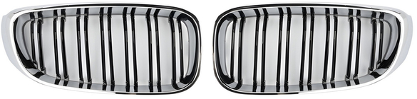 BMW 3 Series F34 2013–2020 M-Look Kidney Grilles (for F34, Gloss Black with Chrome Trim) photo 2