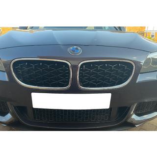 Diamond Black Kidney Grilles with Chrome Trim BMW 5 Series F10/F11 2010–2016 photo 1