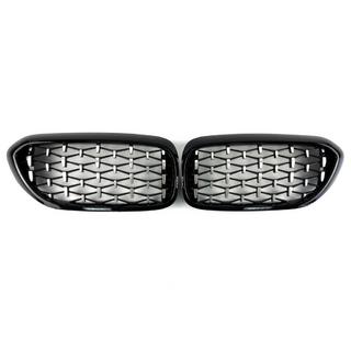 Diamond Silver V1 Grille Inserts (2017-2020, black trim) BMW 5 Series G30/G31 2017–2023 photo 2