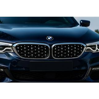 Diamond Silver V1 Grille Inserts (2017-2020, Chrome Trim) BMW 5 Series G30/G31 2017–2023 photo 1