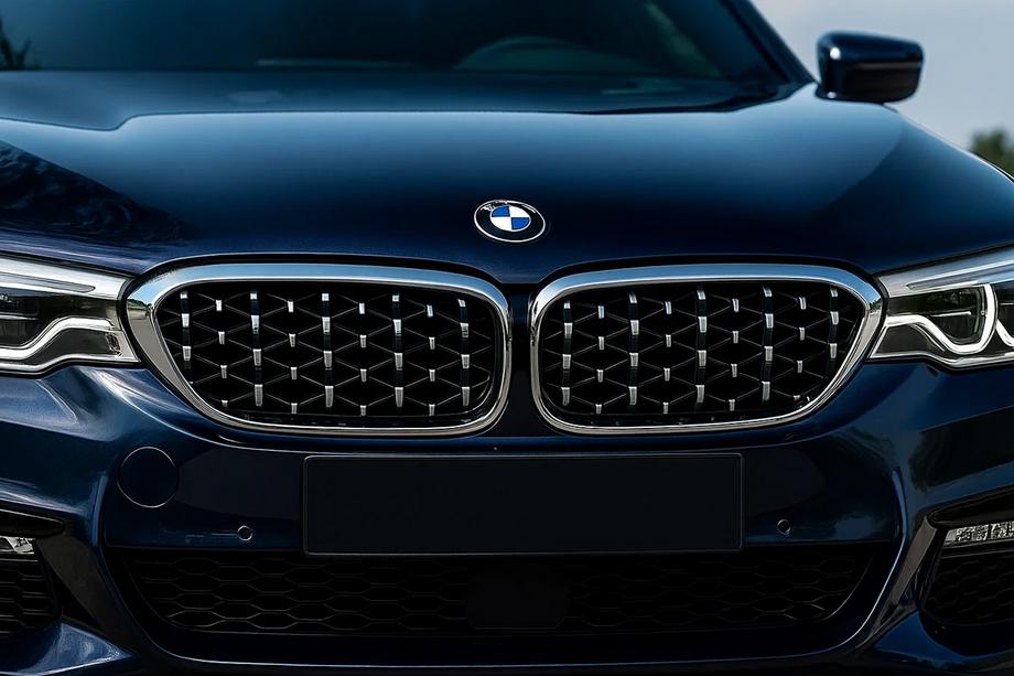 BMW 5 Series G30/G31 2017–2023 Diamond Silver V1 Grille Inserts (2017-2020, Chrome Trim) Photo 1