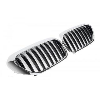 Kidney Grilles 1 Bar (2017-2020, Gloss Black with Chrome Trim) BMW 5 Series G30/G31 2017–2023 photo 2