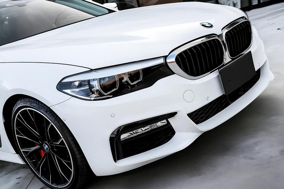 BMW 5 Series G30/G31 2017–2023 Kidney Grilles 1 Bar (2017-2020, Gloss Black with Chrome Trim) Image