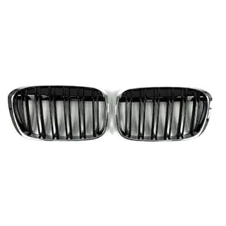Kidney Grilles M-Look (2015-2019, Gloss Black with Chrome Trim) photo 2