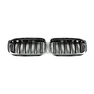 Kidney Grilles M-Look (2015-2019, Gloss Black with Chrome Trim) photo 4