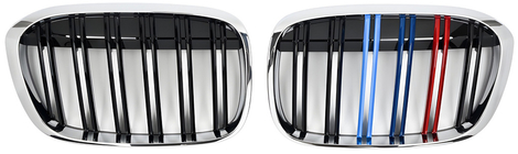 BMW X1 F48 2015-2022 Kidney Grilles M-Look (2015-2019, M-Color with Chrome Trim) photo 2