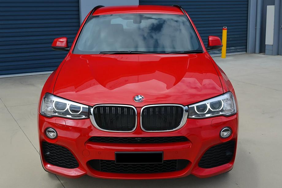 BMW X3 F25 2011-2018 Kidney Grilles M-Look (2014-2018, Gloss Black with Chrome Trim) Image