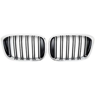 Kidney Grilles M-Look (2018-2021, Gloss Black with Chrome Trim) BMW X3 G01 2018- photo 2