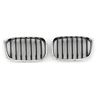 Kidney Grilles 1 Bar (2018-2021, Gloss Black with Chrome Trim) BMW X3 G01 2018- photo 2