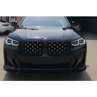 Diamond Silver Kidney Grilles (2021+, black trim) BMW X3 G01 2018- photo 1