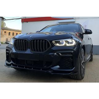 Kidney Grilles 1 Bar (2019-2022, Matte Black) BMW X6 G06 2019–2027 photo 3