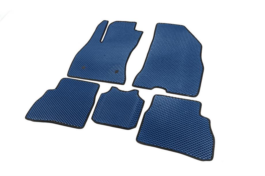 Fiat Doblo II 2010-2022 EVA Floor Mats (Blue) Image