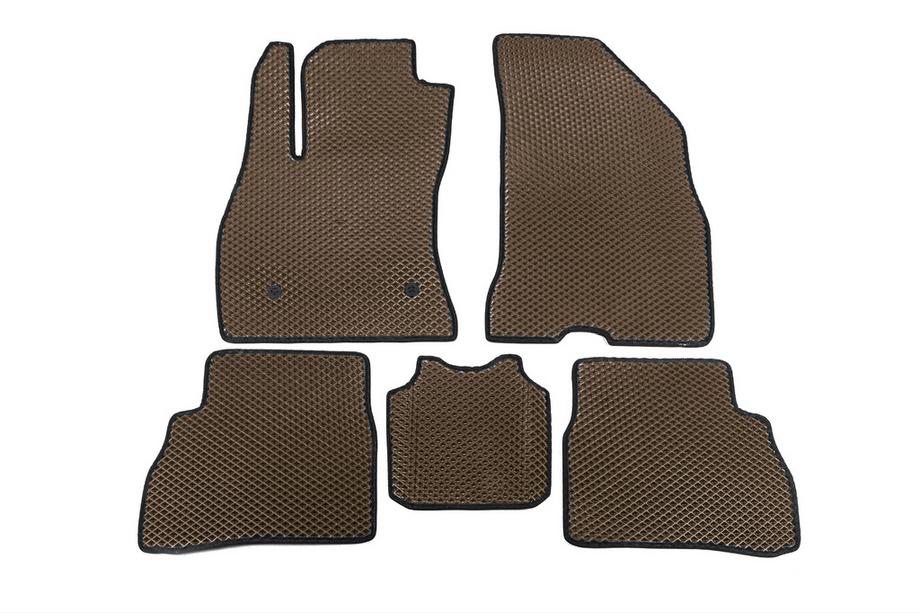 Fiat Doblo II 2010-2022 EVA Floor Mats (Brown) Image