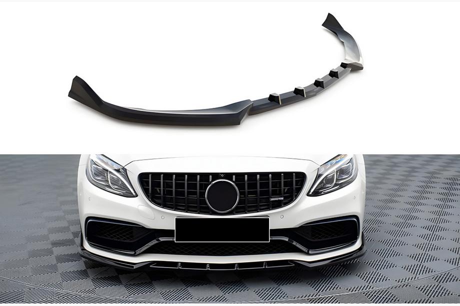 Mercedes C-class W205 2014-2021 Front Lip DPT (2017-2020, Gloss Black) Image