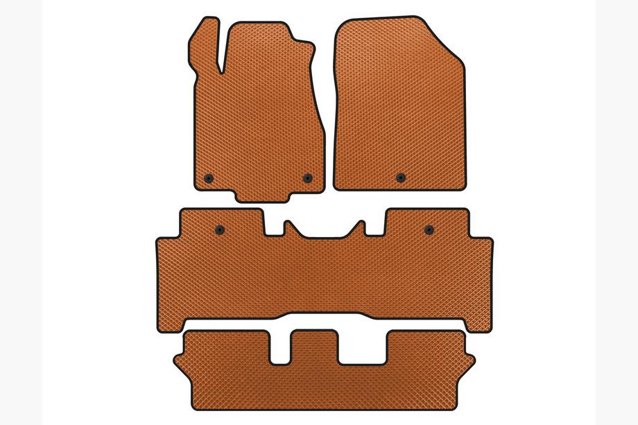 Acura MDX 2007-2013 EVA Floor Mats (3 Rows, Orange) Image