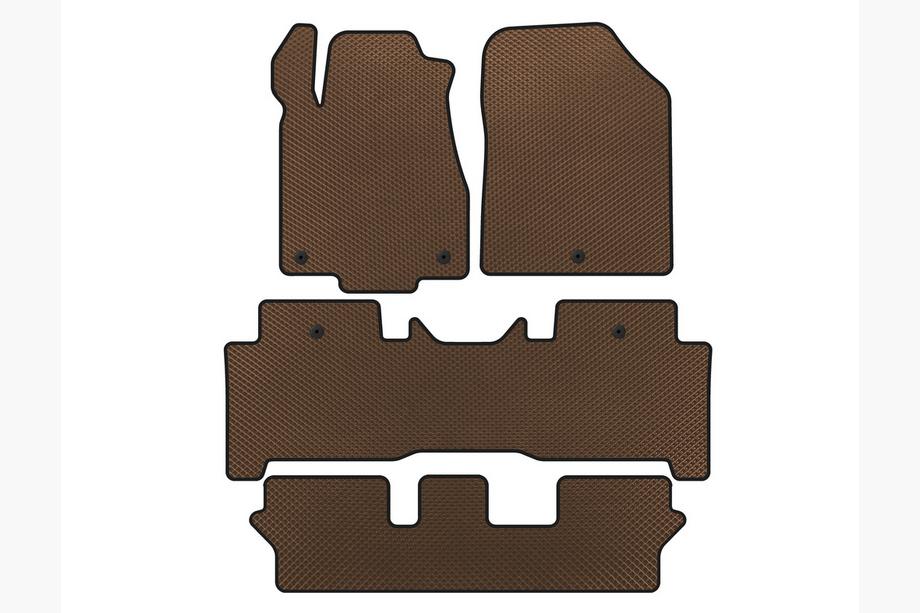 Acura MDX 2007-2013 EVA Floor Mats (3 Rows, Brown) Image