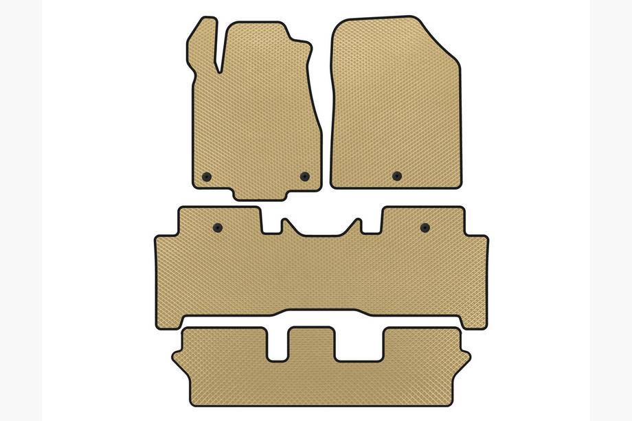 Acura MDX 2007-2013 EVA Floor Mats (3 Rows, Beige) Image