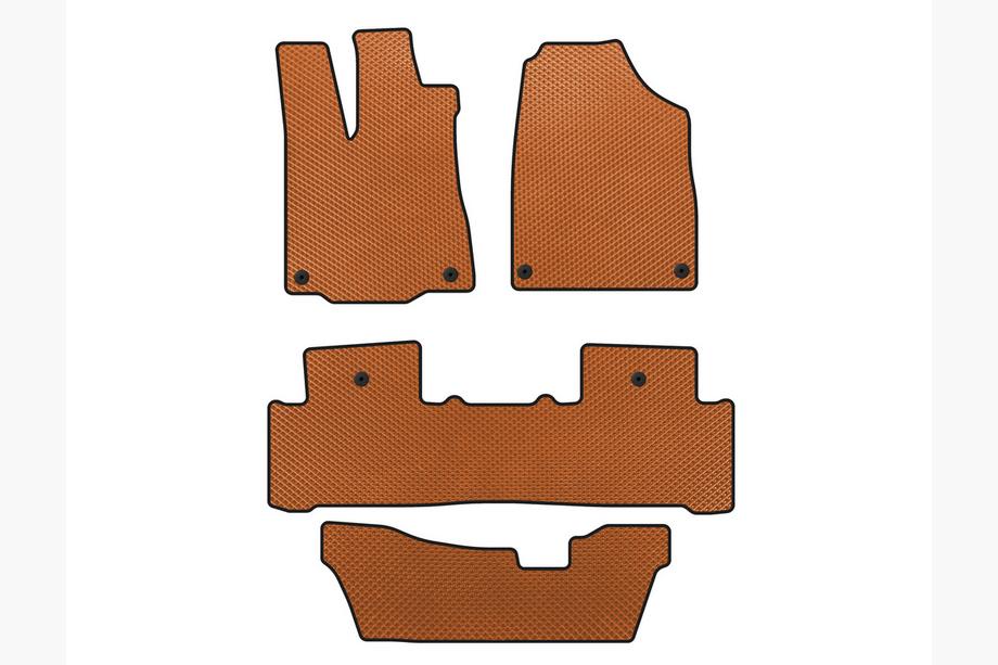 Acura MDX 2013-2020 EVA Floor Mats (3 Rows, Orange) Image
