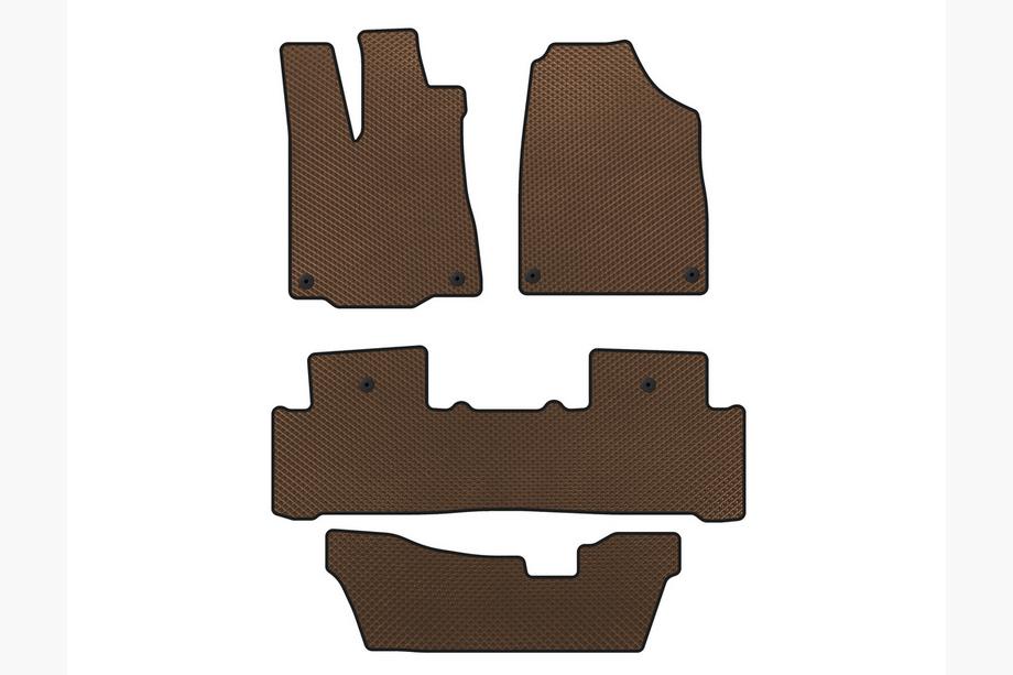 Acura MDX 2013-2020 EVA Floor Mats (3 Rows, Brown) Image