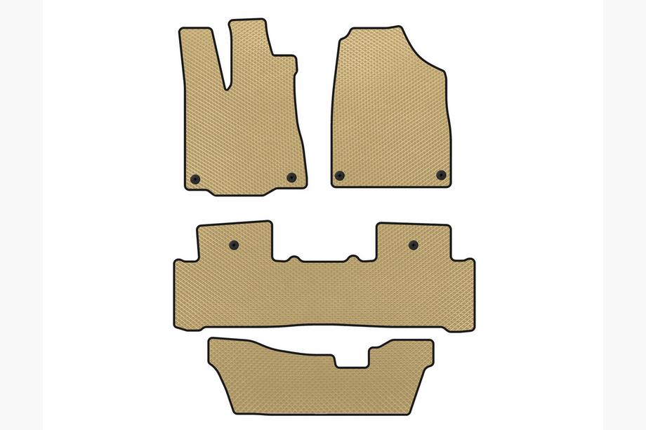 Acura MDX 2013-2020 EVA Floor Mats (3 Rows, Beige) Image