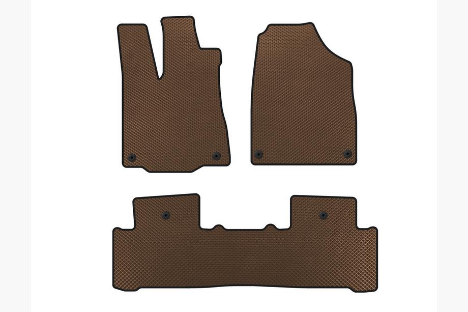 Acura MDX 2013-2020 EVA Floor Mats (2 Rows, Brown) Photo 1