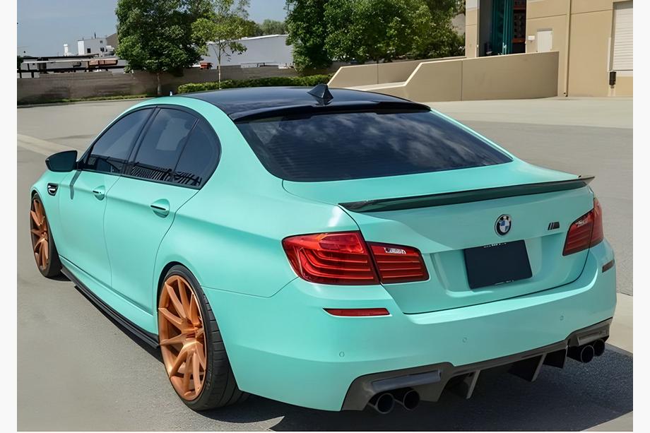 BMW 5 Series F10/F11 2010–2016 M4-Style V2 Rear Spoiler (for F10, Gloss Black) Image