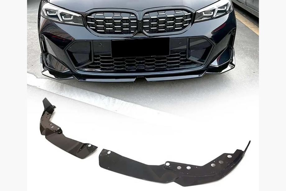 BMW 3 Series G20/G21 2018- Front Lip Spoiler DPT V-2 (for 2022+, M Technic, Gloss Black) Image