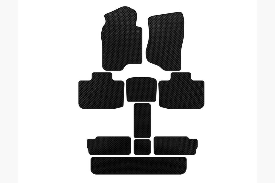 Cadillac Escalade 2007-2014 EVA Floor Mats (3 Rows, Black) Image