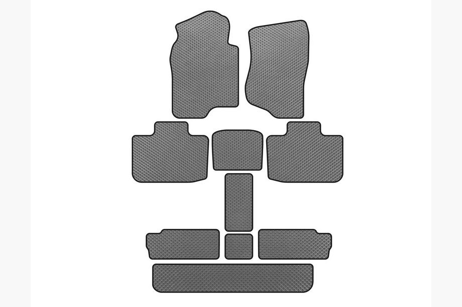 Cadillac Escalade 2007-2014 EVA Floor Mats (3 Rows, Gray) Image