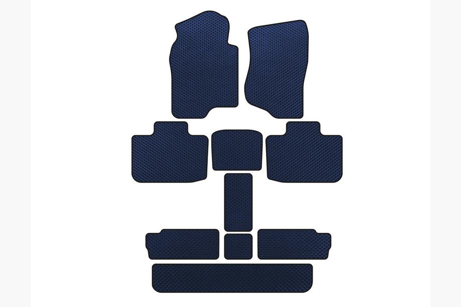 Cadillac Escalade 2007-2014 EVA Floor Mats (3 Rows, Blue) Image