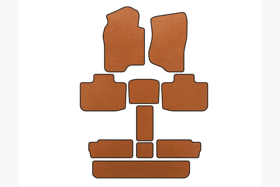 Cadillac Escalade 2007-2014 EVA Floor Mats (3 Rows, Orange) Image