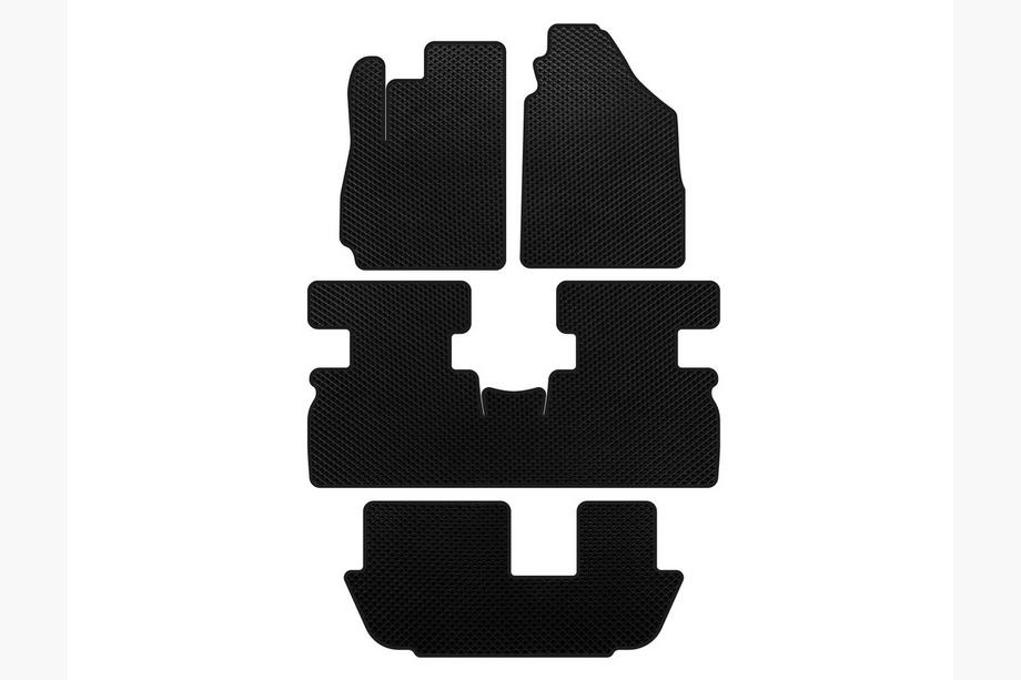 Jetour X70 2018- EVA Floor Mats (3 Rows, Black) Image