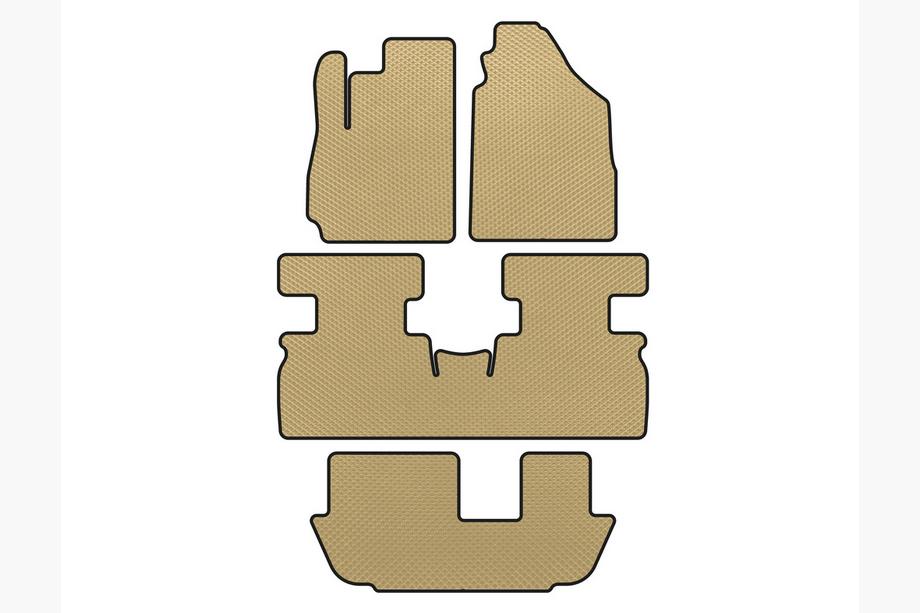 Jetour X70 2018- EVA Floor Mats (3 Rows, Beige) Image