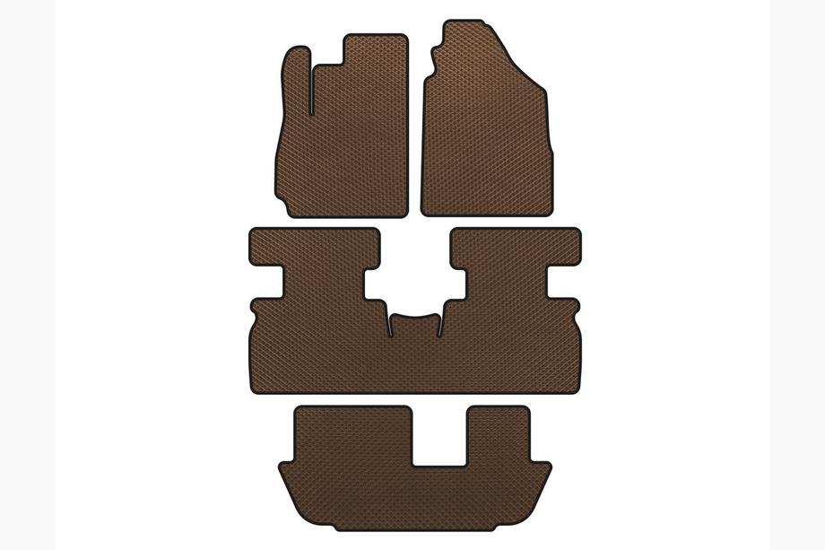 Jetour X70 2018- EVA Floor Mats (3 Rows, Brown) Image
