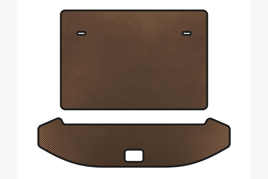 Jetour X70 2018- EVA Trunk Mat (3 Rows, Brown) Image