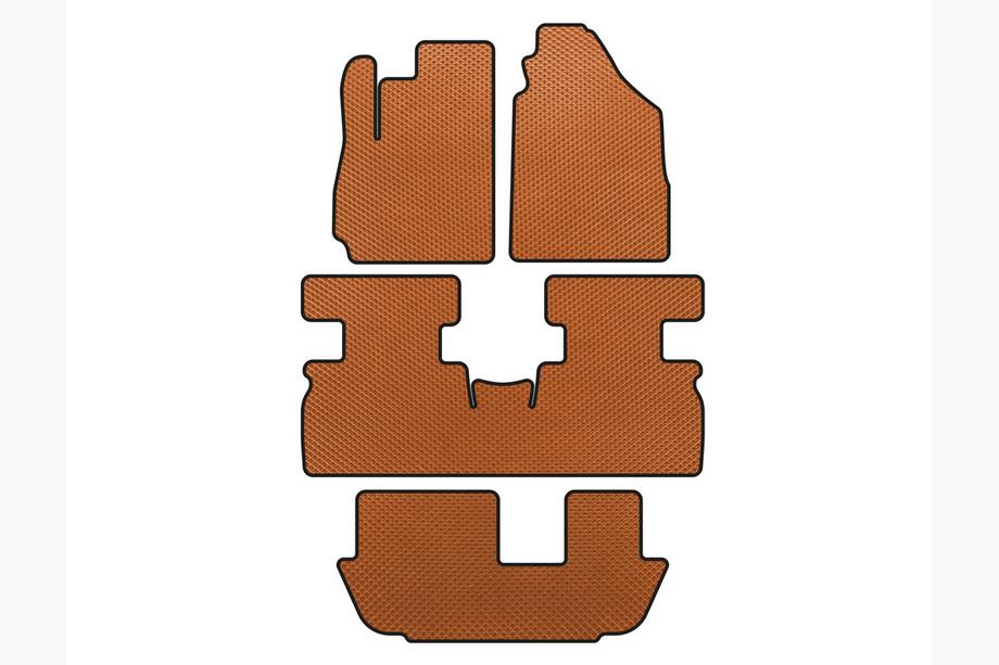 Jetour X70 2018- EVA Floor Mats (3 Rows, Orange) Image