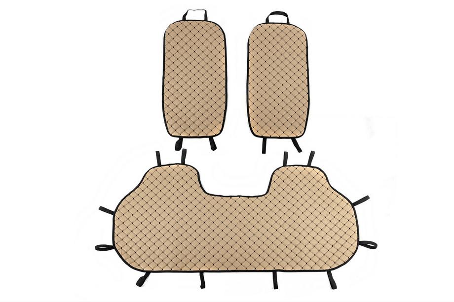 Rear seat covers (set, Beige with black stitching) Image
