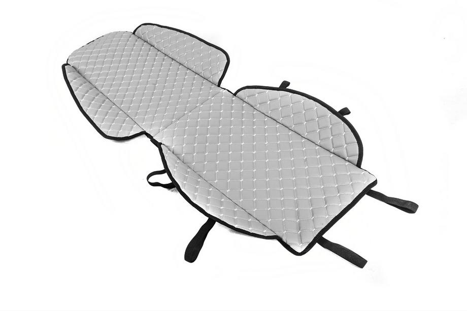 Seat cover (1 pc, light grey with grey stitching) Photo 2
