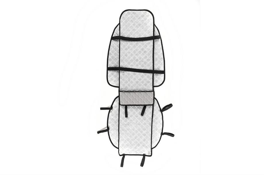 Seat cover (1 pc, light grey with grey stitching) Photo 3