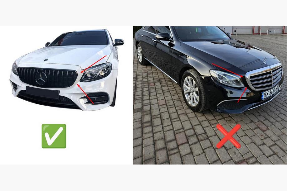 Mercedes E-class W213 2016-2023 Front Grille GT Panamericana Black (for Avantgarde/AMG-Line/E43 AMG/E53 AMG 2016-2020) Photo 3