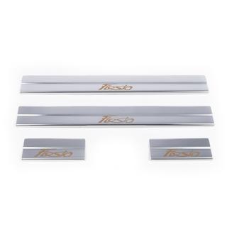 Door Sill Protectors Carmos V1 Stainless Steel Set of 4 Ford Fiesta 2008-2017 photo 2