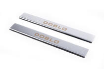 Fiat Doblo I 2001-2005 Stainless Steel Door Sill Protectors (Carmos, 2 pcs) photo 2