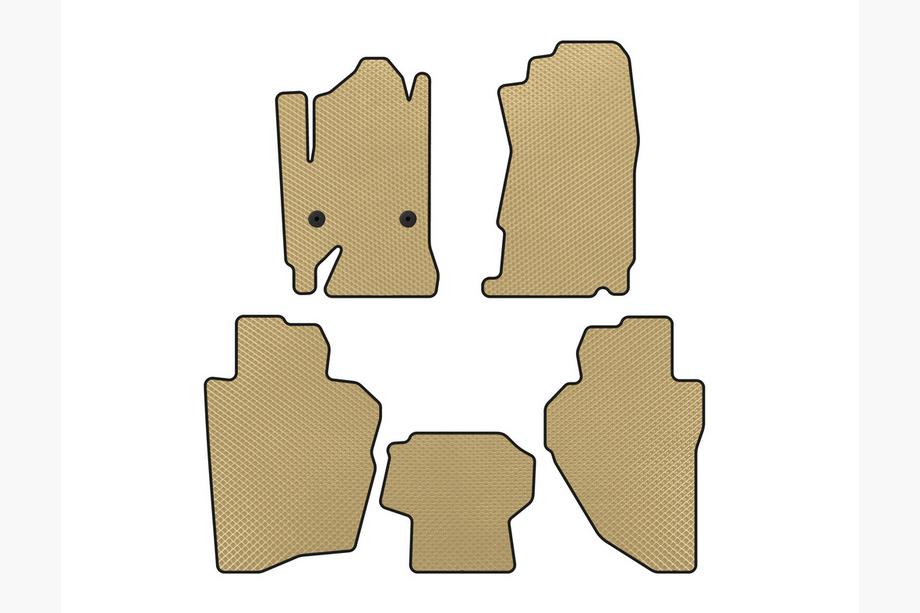 Chevrolet Silverado 2013-2019 EVA Floor Mats (Beige) Image