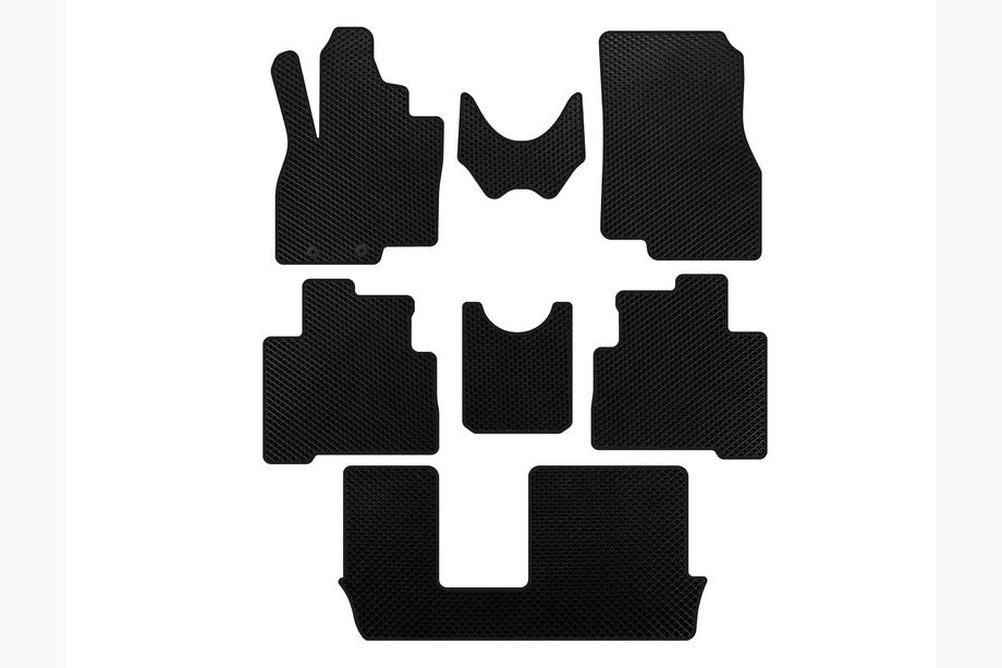 Mitsubishi Grandis 2003-2011 EVA Floor Mats (3 Rows, Black) Image