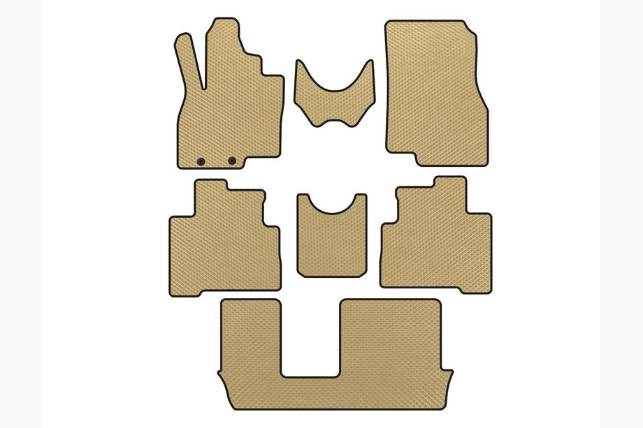 Mitsubishi Grandis 2003-2011 EVA Floor Mats (3 Rows, Beige) Image