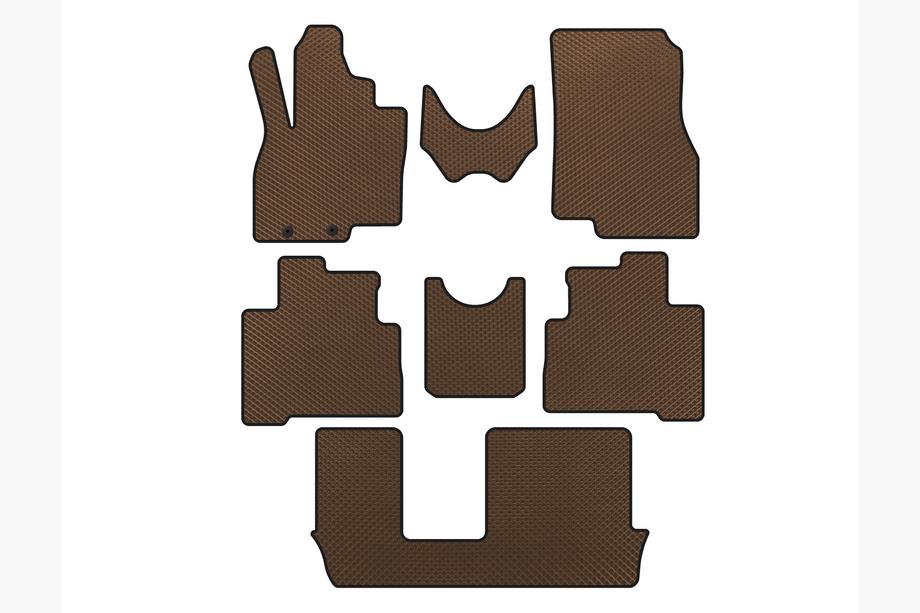 Mitsubishi Grandis 2003-2011 EVA Floor Mats (3 Rows, Brown) Image