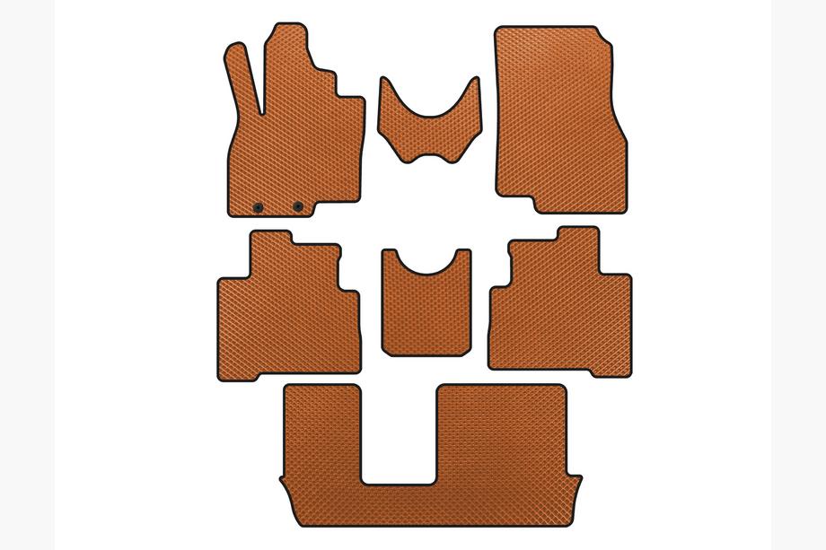 Mitsubishi Grandis 2003-2011 EVA Floor Mats (3 Rows, Orange) Image